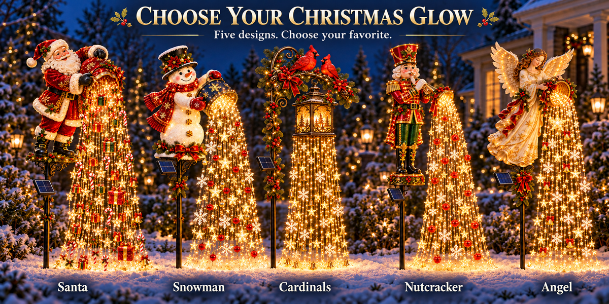 🔥Christmas Starlight Cascade – Solar LED Garden Stake Lights