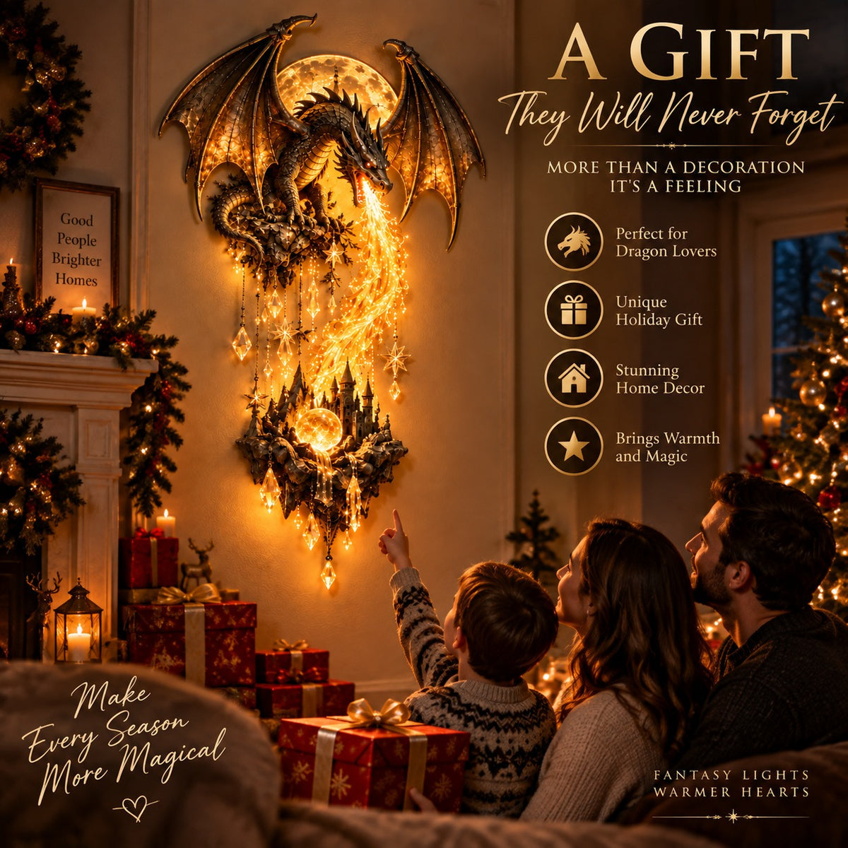 ๐ฅLast Day 49% OFF -๐ Dragonfire Guardianโข Wall Sconce โ A Legendary Flame Awakens On Your Wall ๐ฅ