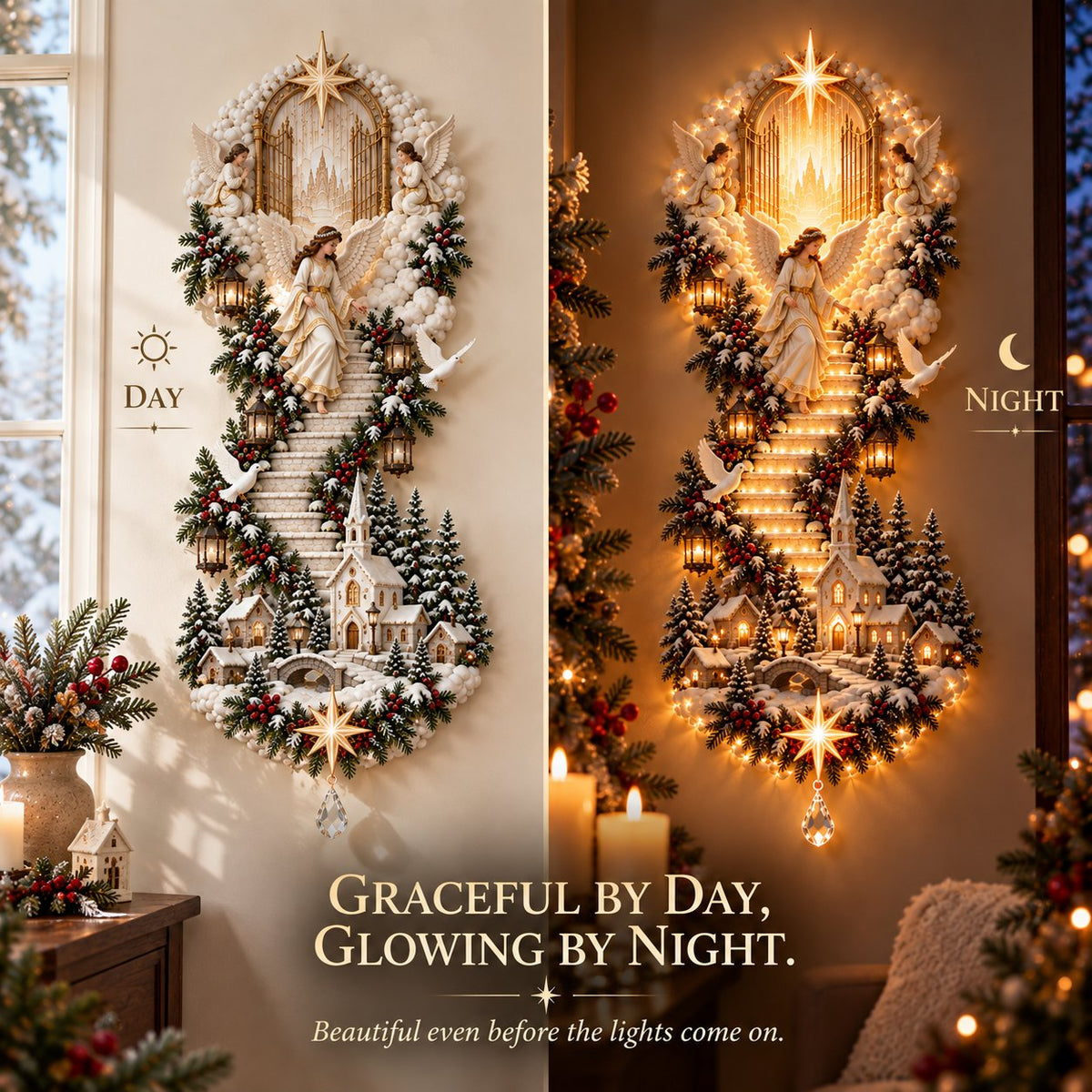 🎀✨ Last Day – 60% OFF!✨ Jesus Light of Heaven Christmas Wall Hanging✝️