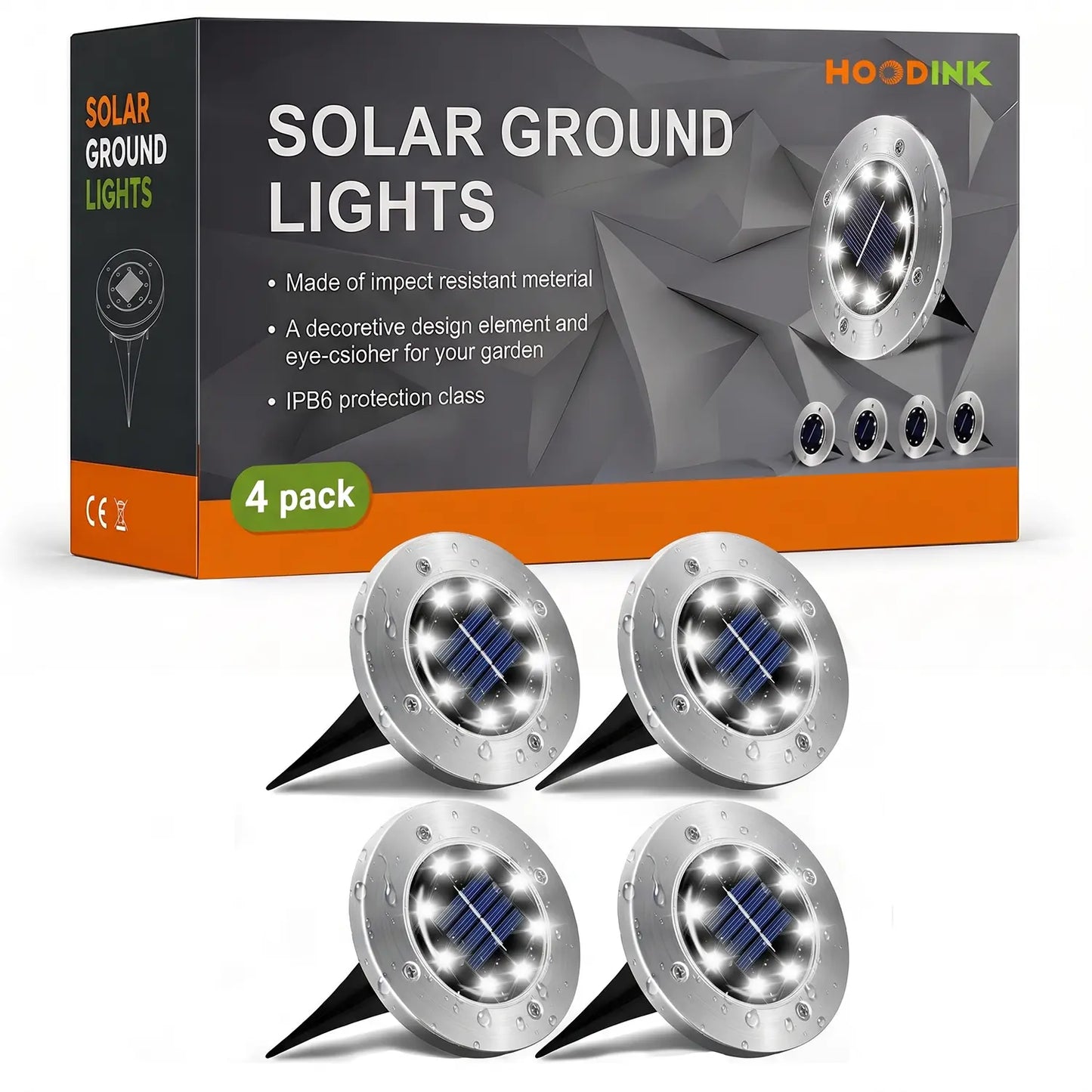 π 8-LED Solar Pathway Lights β Auto-On Outdoor Garden Lights