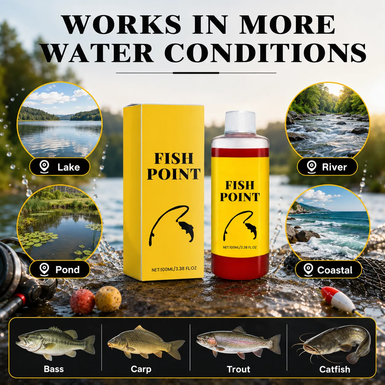 🎣 Concentrated Fish Attractant Liquid – 🐟Fast-Acting Red Worm Formula