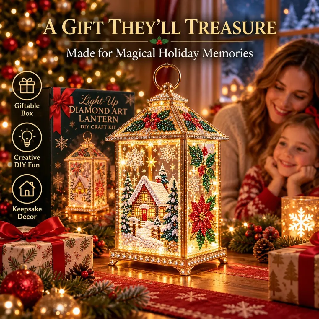 ๐โจ DIY Christmas Diamond Art Lantern โ Create Your Own Sparkling Holiday Magic! ๐ฎ๐