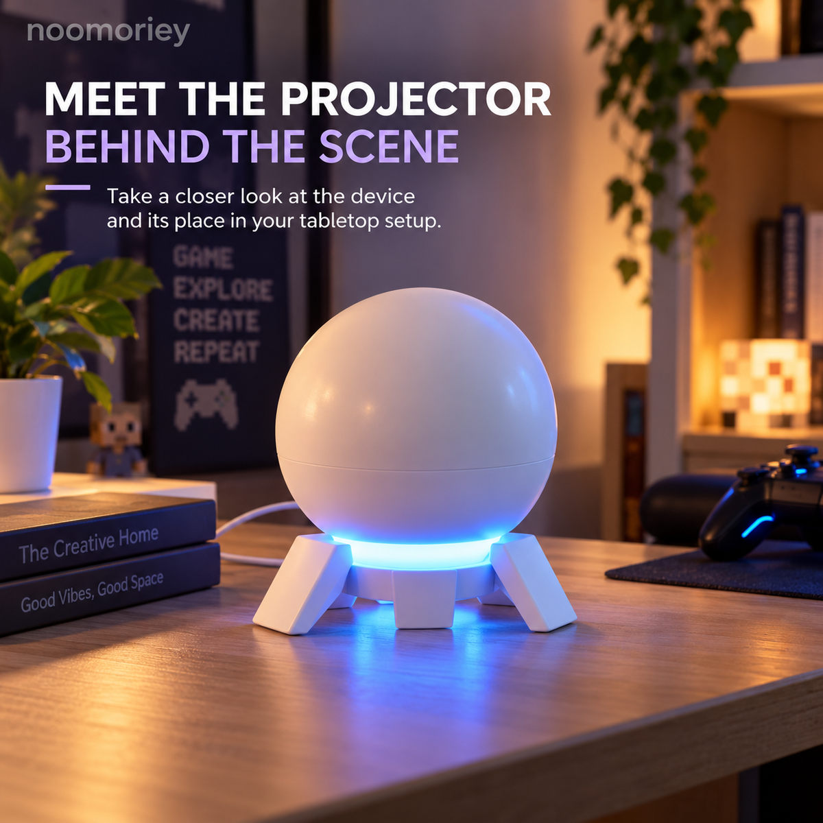 ๐ฎ Pixel Fantasy Scene Projector โ Ambient Decor for Gaming Rooms