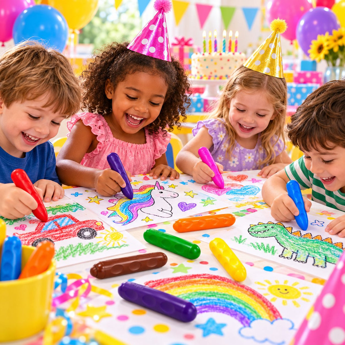 Toddler Friendly Washable Triangle Crayons | Home Art Activity