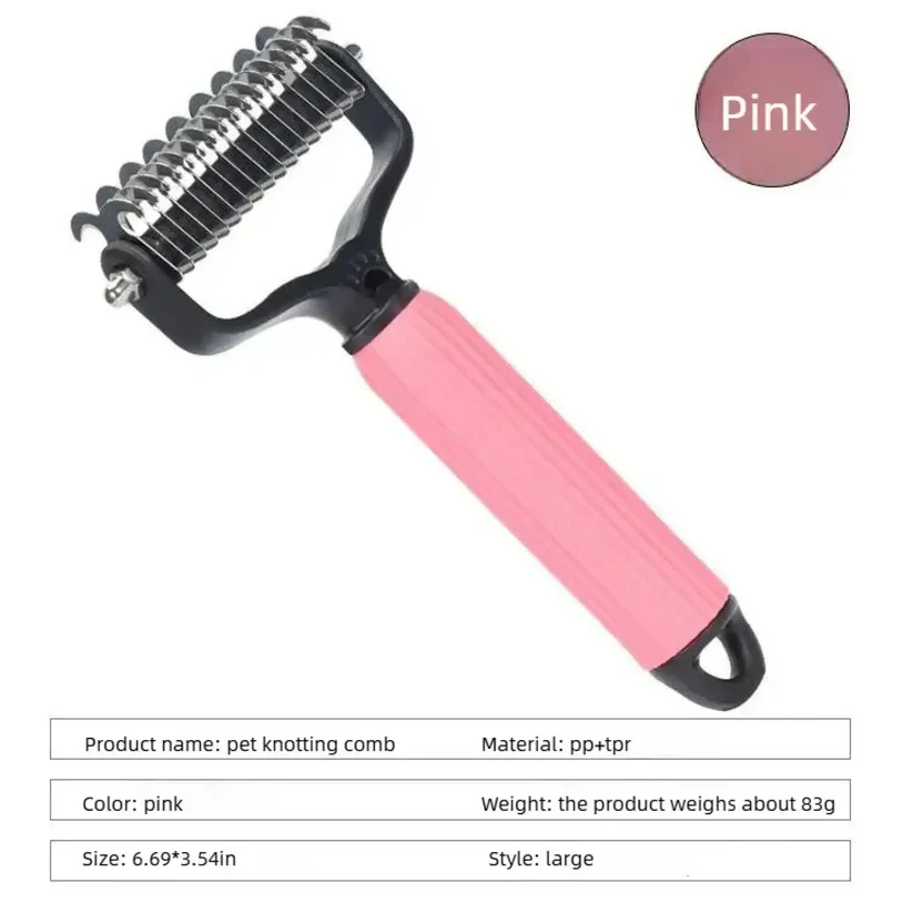 Professional Double-Sided Pet Grooming Rake ✨ Undercoat Deshedding Tool for Dogs & Cats 🐶🐱