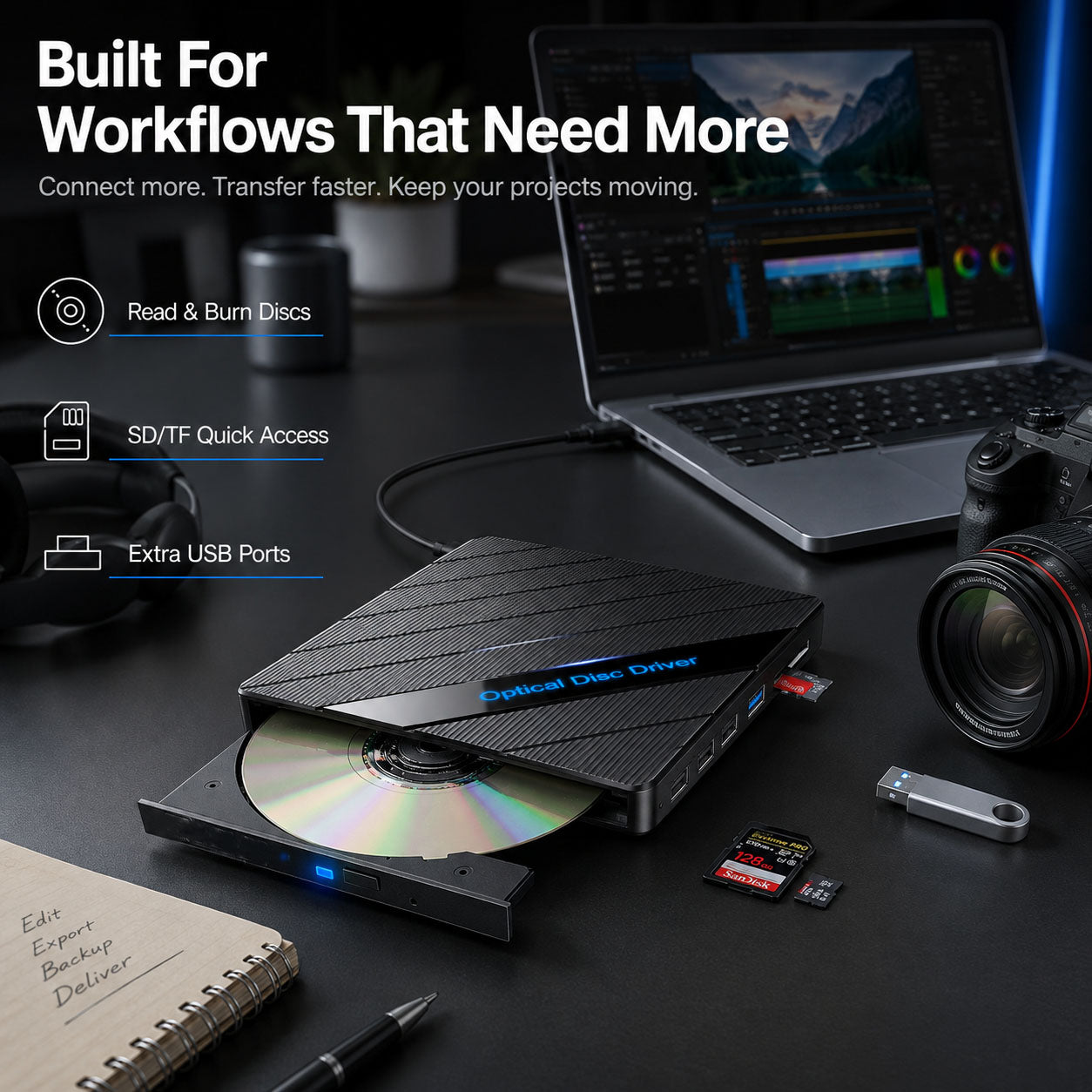 π₯ All-in-One External DVD Drive β Read, Burn, Transfer & Expand Your Laptop Connections