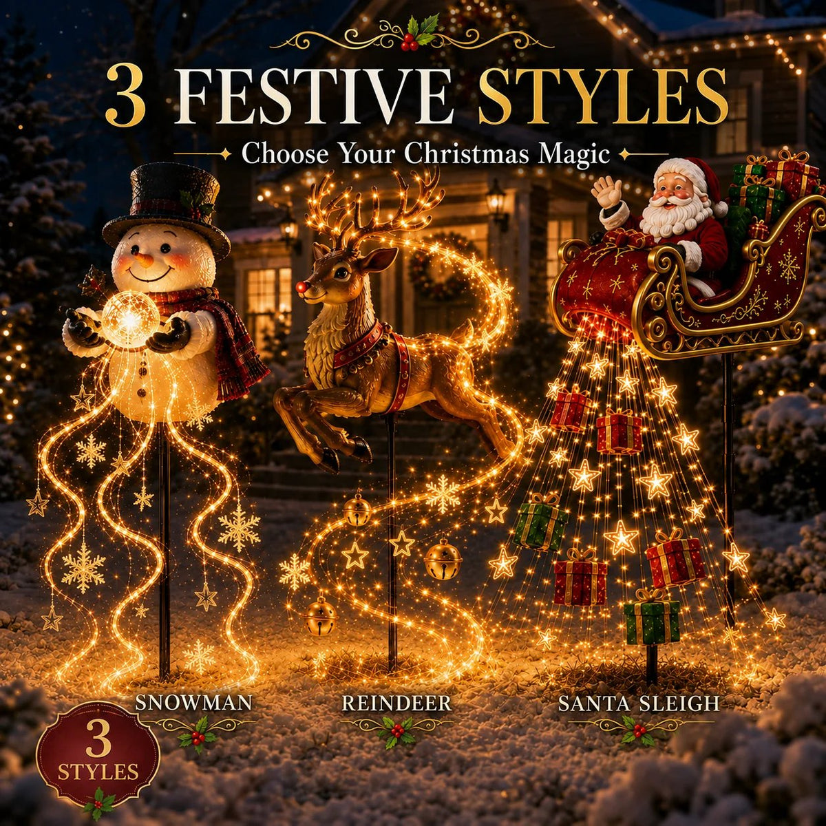 π
β¨ 2026 New Santaβs Flying Sleigh Gift Cascade β Solar Christmas Garden Light