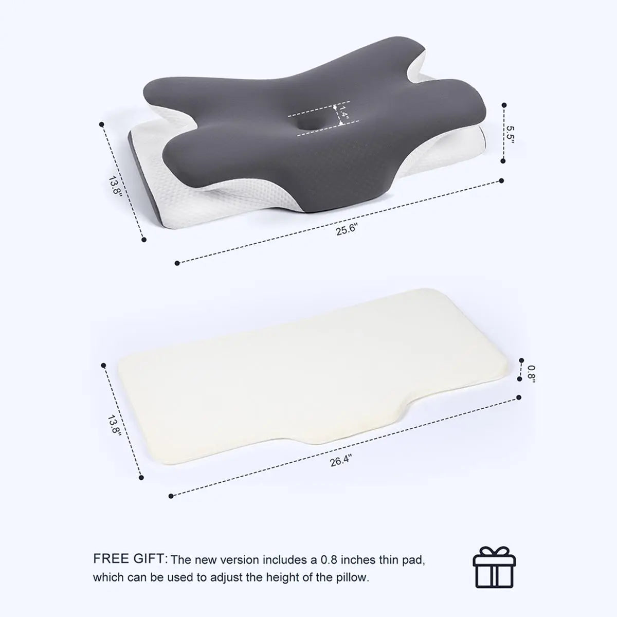 VIPfree Adjustable Ergonomic Memory Foam Neck Pillow