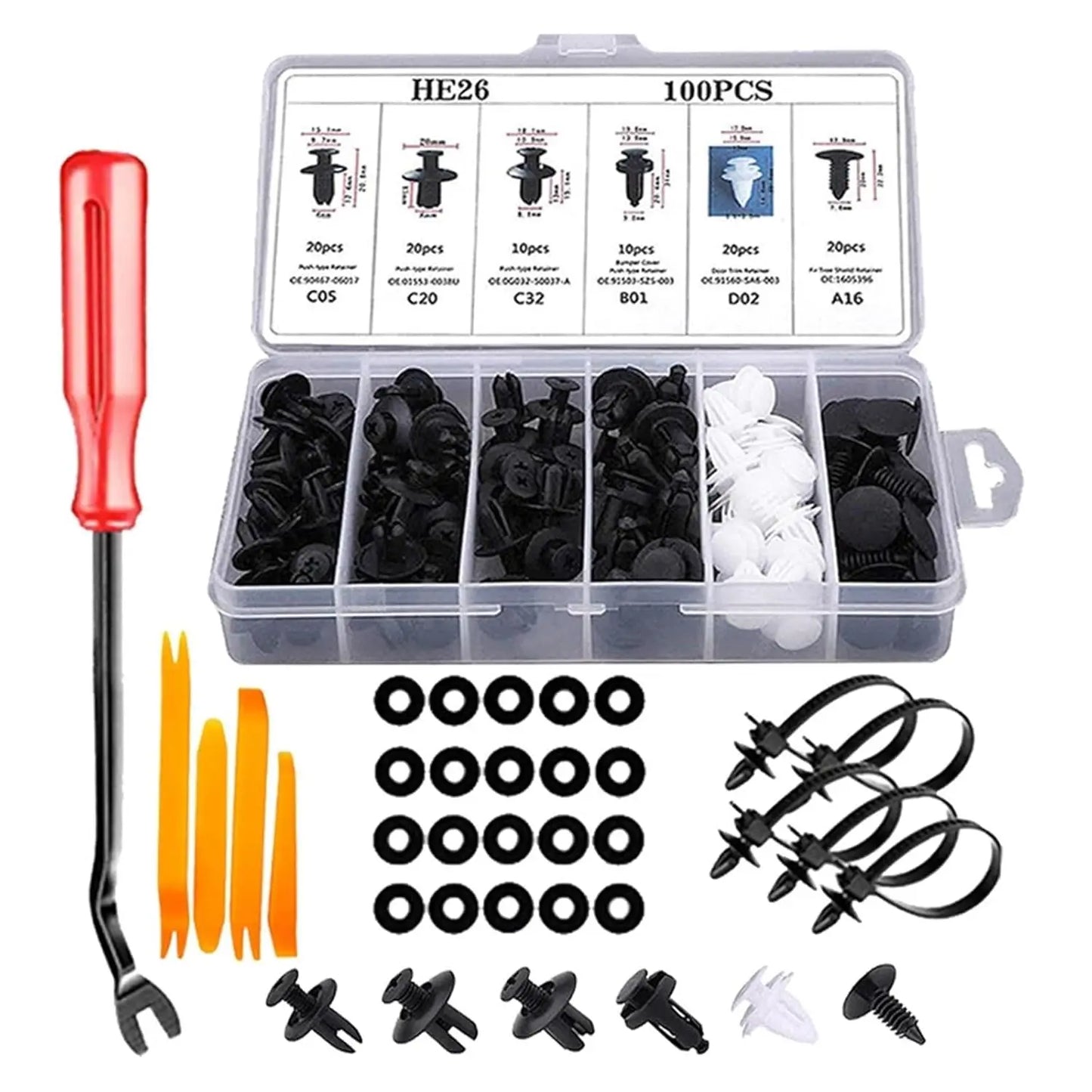 🔧🚗725-Piece Automotive Clip and Fastener Assortment Kit
