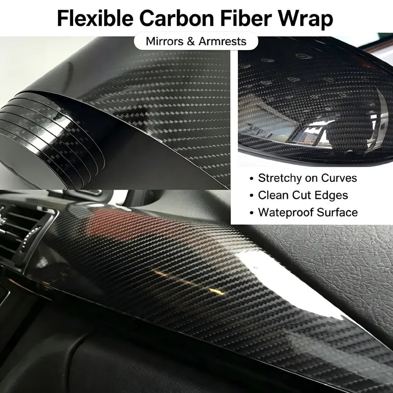 π 6D Gloss Carbon Fiber Vinyl Wrap β Peel, Stick & Upgrade Your Carβs Look