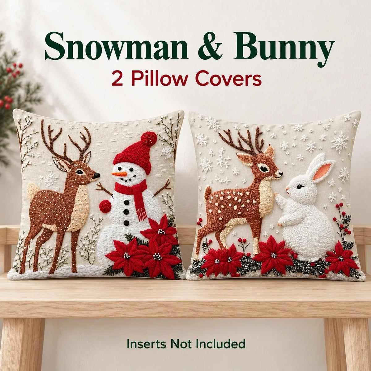 π Christmas Pillow Covers 4-Piece Set β Festive Sofa Makeover