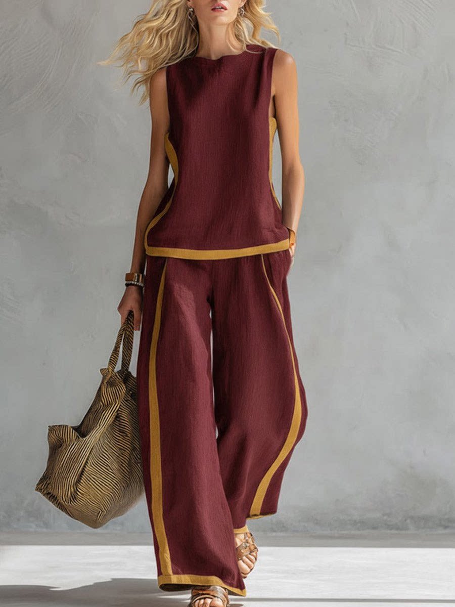 2026 Linen Blend Set | Color Block Comfort & Style ✨👚