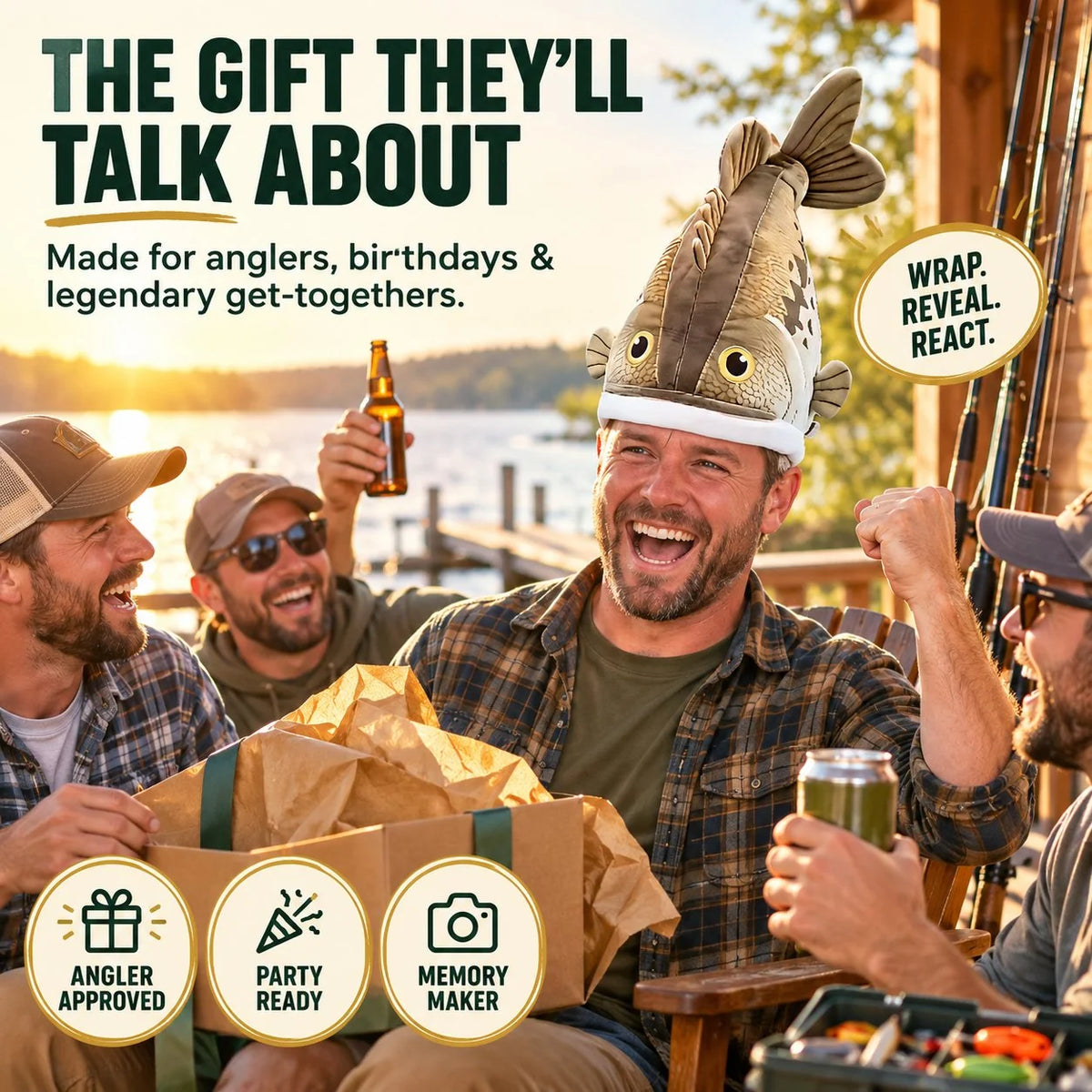 🔥Last day 50% OFF🐟 Funny 3D Fish Hat — Funny Fishing Gift for Anglers, Lake Days & Parties