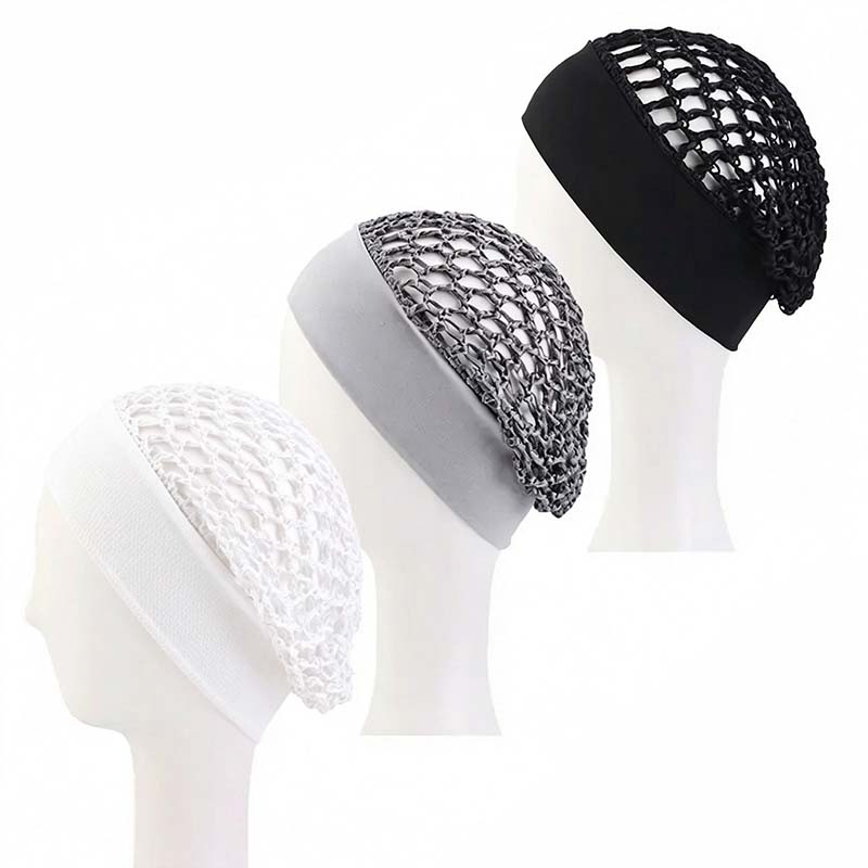 🌙 3-Piece Stretchy Wide-Edge Sleeping Cap Set – Soft Nighttime Hair Protection & Comfortable All-Night Wear