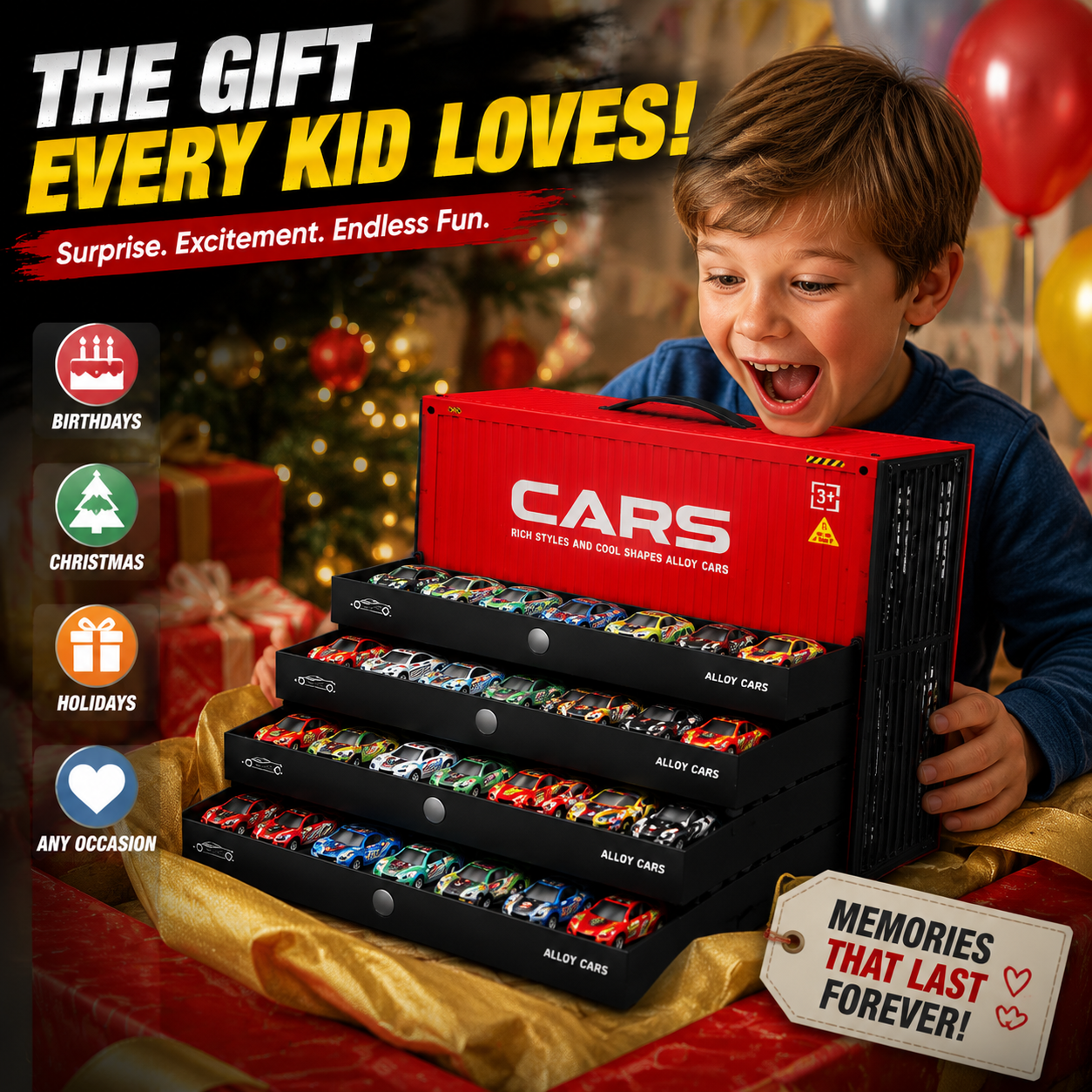 π¨β³ Last Day 50% OFF! π 48PCS Pull-Back Alloy Racing Car Set | 4-Layer Garage Storage & Racing Track Play Mat π