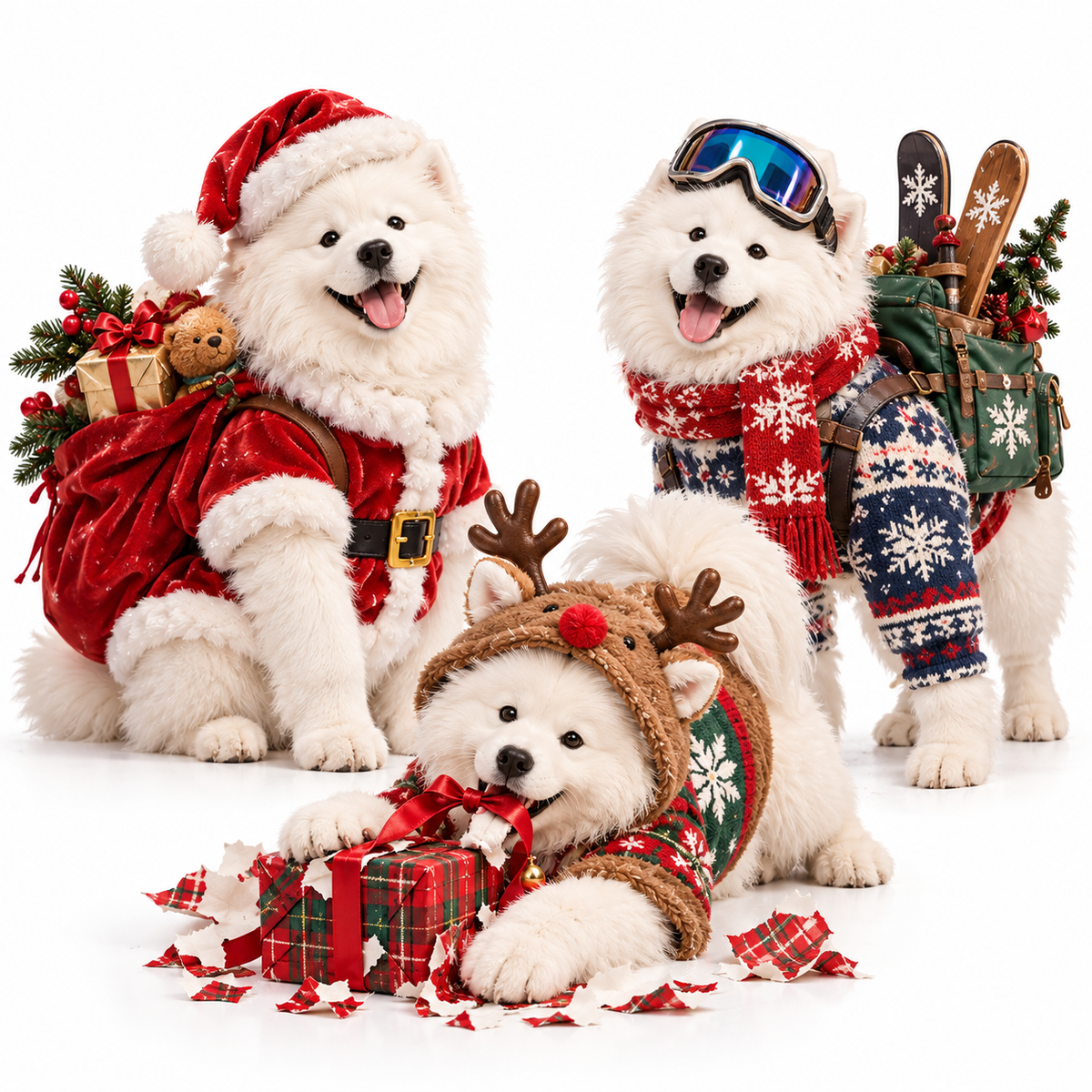 π24-Day Samoyed Christmas Collectible Gift Set β Fluffy Trouble Makers