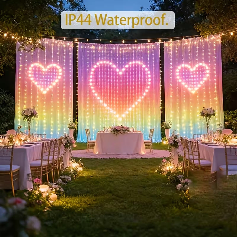 π Smart RGB Pixel Curtain Lights β App-Controlled Animated Holiday Display for Balcony & Window Decor-2m*2m