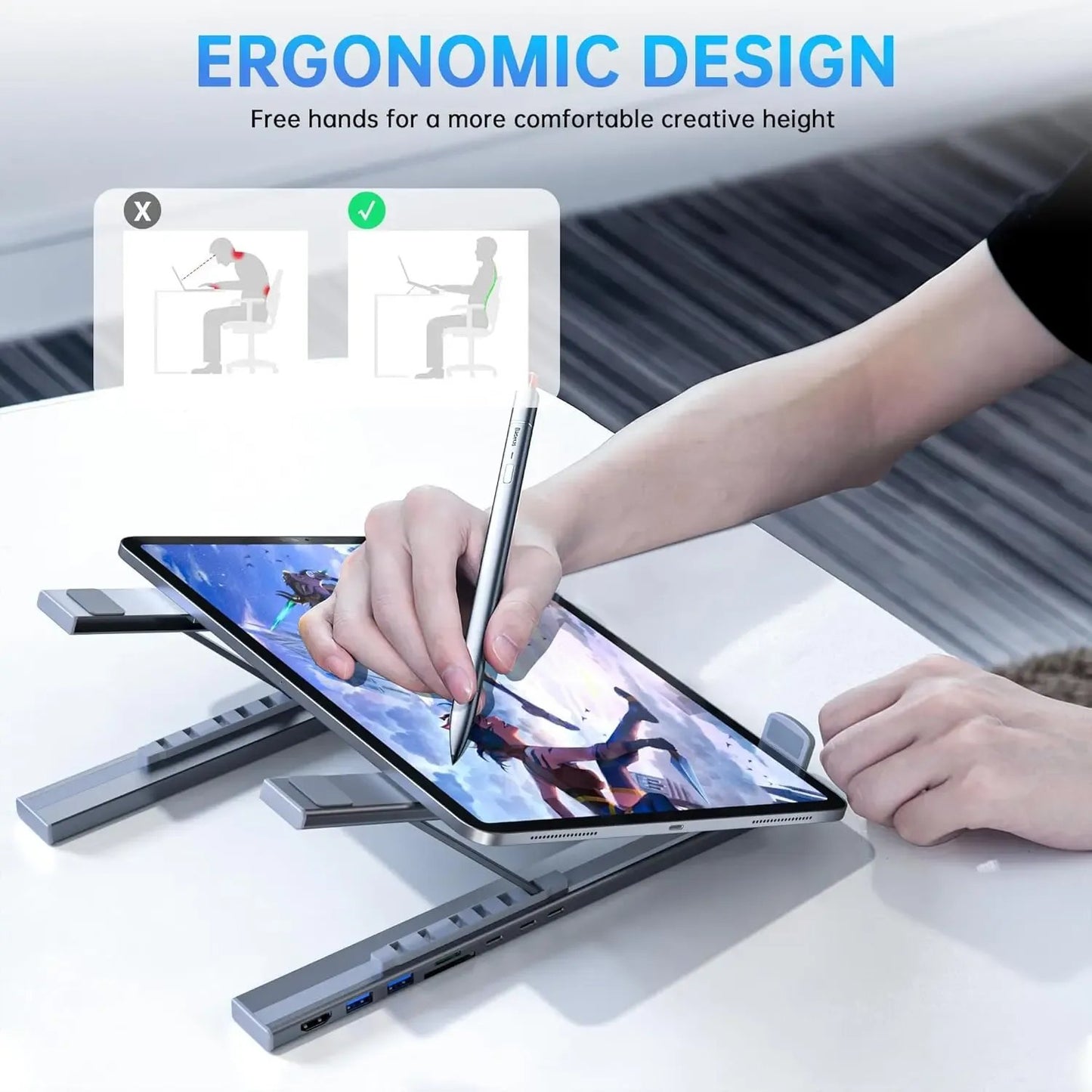 🔥Limited-time discount of 49%🔥8-in-1 USB-C Laptop Stand — with Multifunctional Docking Station💻