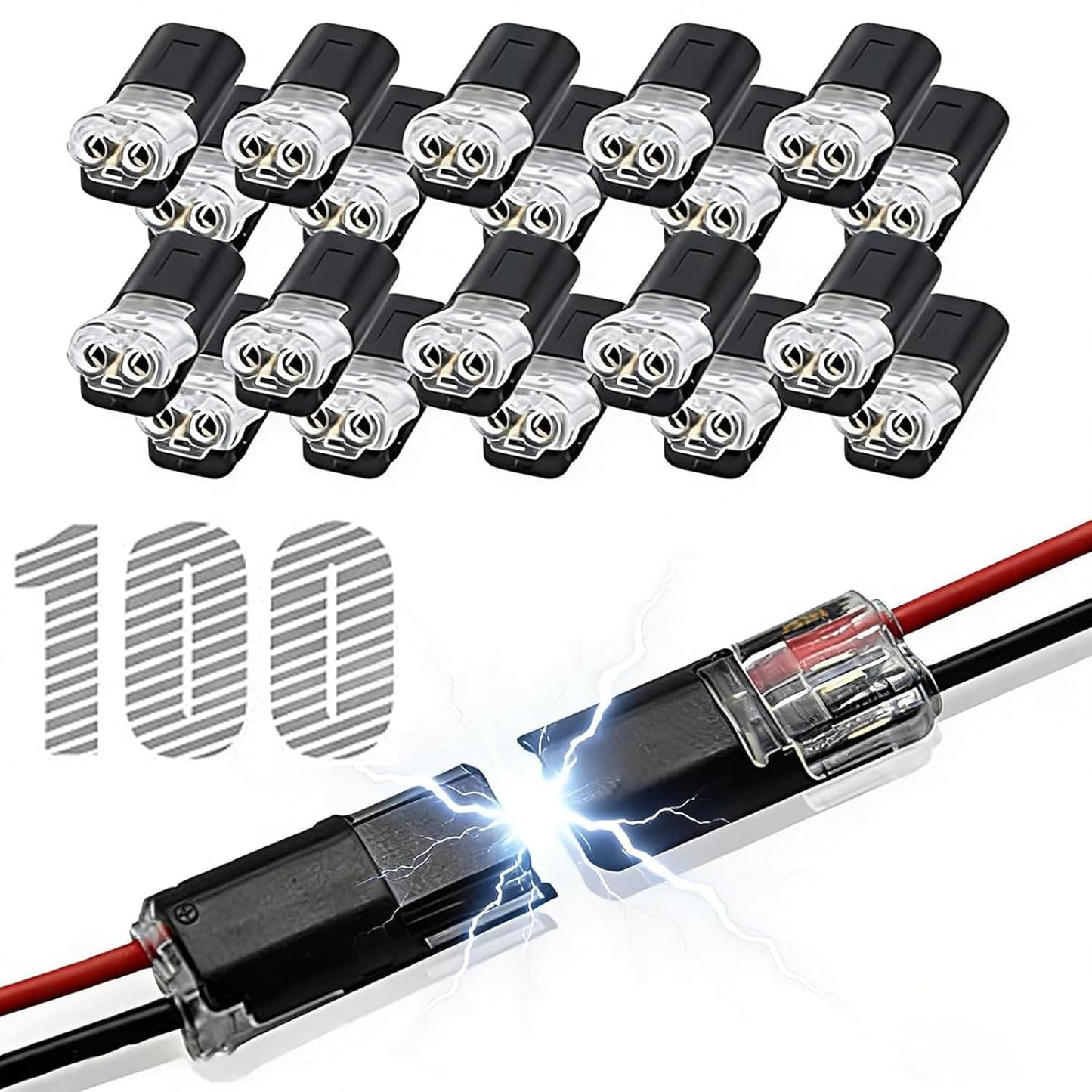 🔥 Clearance Sale 49% Off ⚡Dual-Line Quick Connector: 2-Pin Low-Voltage LED Strip Connector with Safety Lock