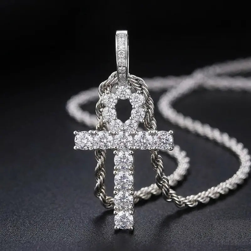 ✝️Cross pendant with diamond-studded necklace for Men and Women Jewelry Gift Unisex