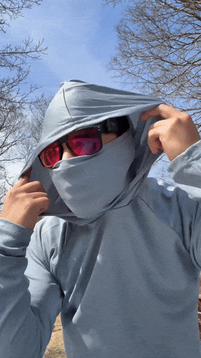 Men's Athletic Hoodies Long Sleeve Fishing Shirts for Men Hooded Set with Face Mask