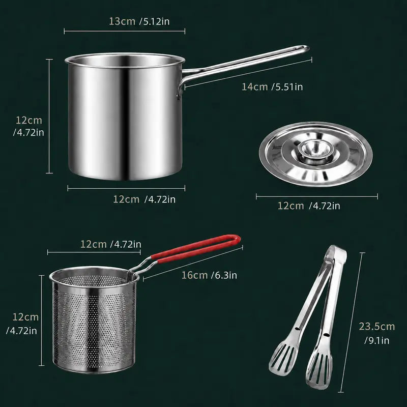 ⚡Stainless Steel Deep Fryer Set