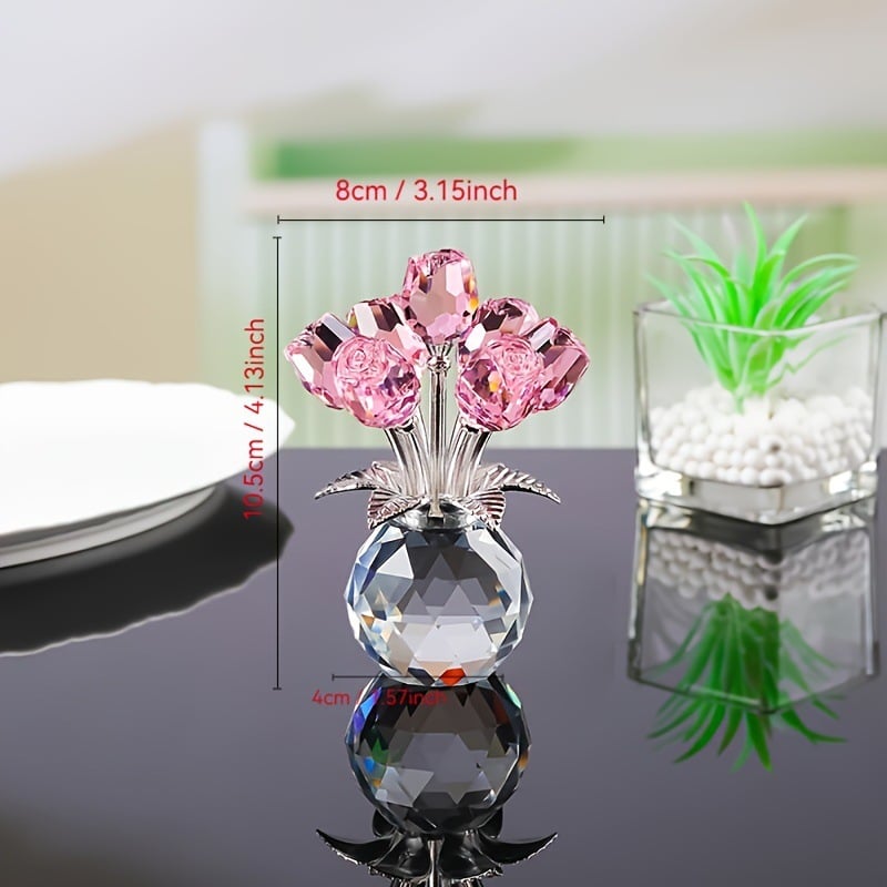 💐Crystal Colorful Rose Flower Vase
