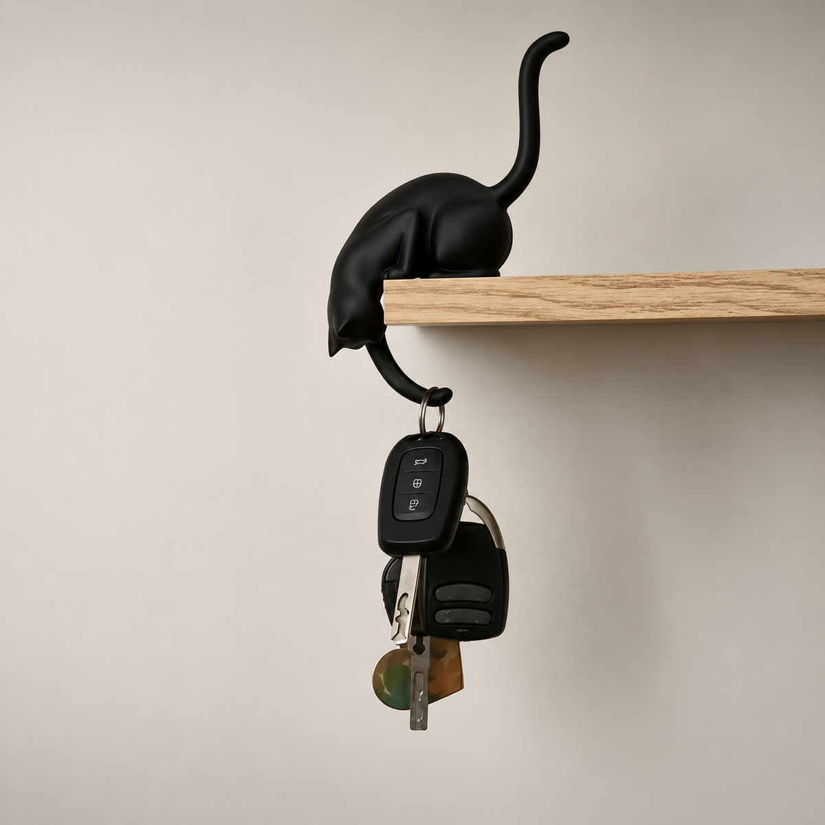 🐱 Cat Shelf Lantern Decor – Whimsical Hanging Light & Key Holder for Cozy Home Spaces