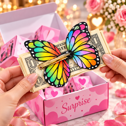 🎁 Surprise Explosion Gift Box – Butterfly Pop-Up Money Gift Box 💕✨