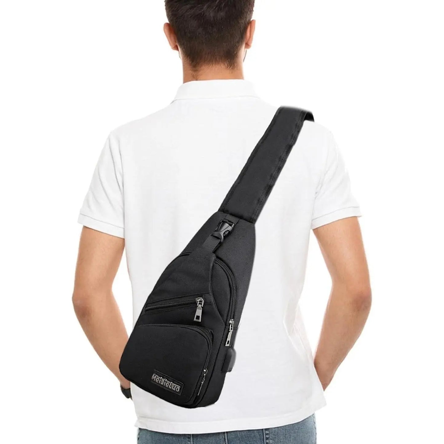 Men's Waterproof Oxford Sling Chest Bag for Travel & Daily Use