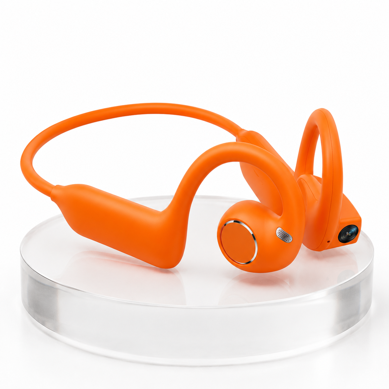 👂8MP Smart Camera Open-Ear Headset – EIS Video, AI Assistance & 12H Battery