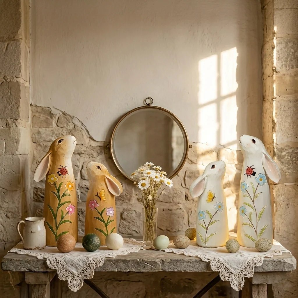 🔥Easter Hot Sale 49% OFF -Hand-Painted Spring Bunny Figurines