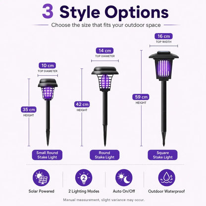 🔥Summer 50% OFF☀️ 2-in-1 Solar Bug Zapper – UV Mosquito Killer + Soft Pathway Light, Auto Dusk-to-Dawn, IP65