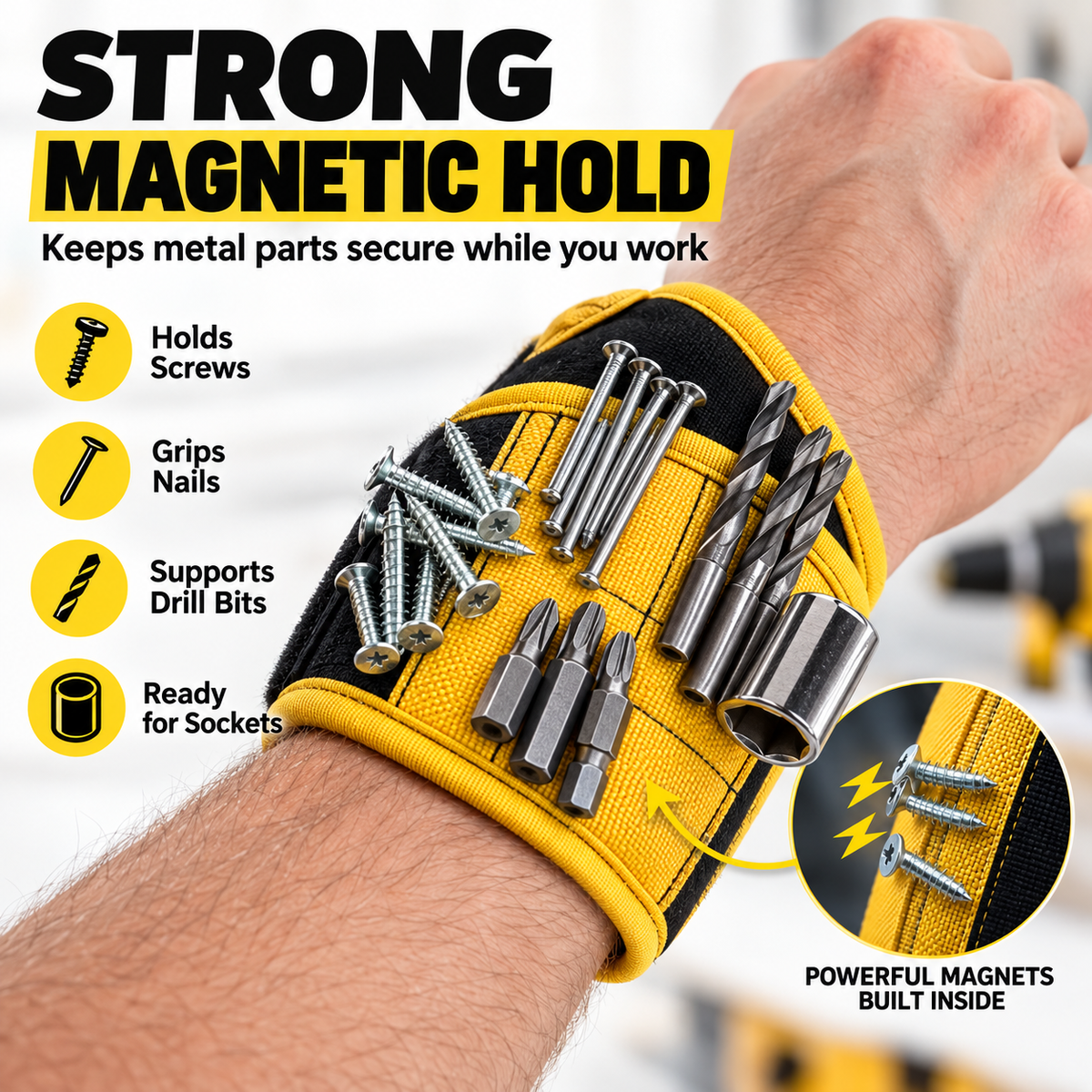 🧲 Magnetic Wristband Tool Holder – Hands-Free DIY Helper