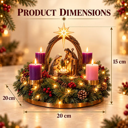🔥 Limited-Time 49% OFF – ✝️ Lighted Nativity Advent Wreath – A Sacred 4-Week Christmas Tradition