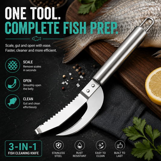 🔥 2026 Hot Sale 3-in-1 Fish Scaler & Cleaning Knife