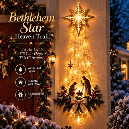 ✨ Last Day – 50% OFF! ✝️ Bethlehem Star of Faith – Lighted Nativity Wall Decor