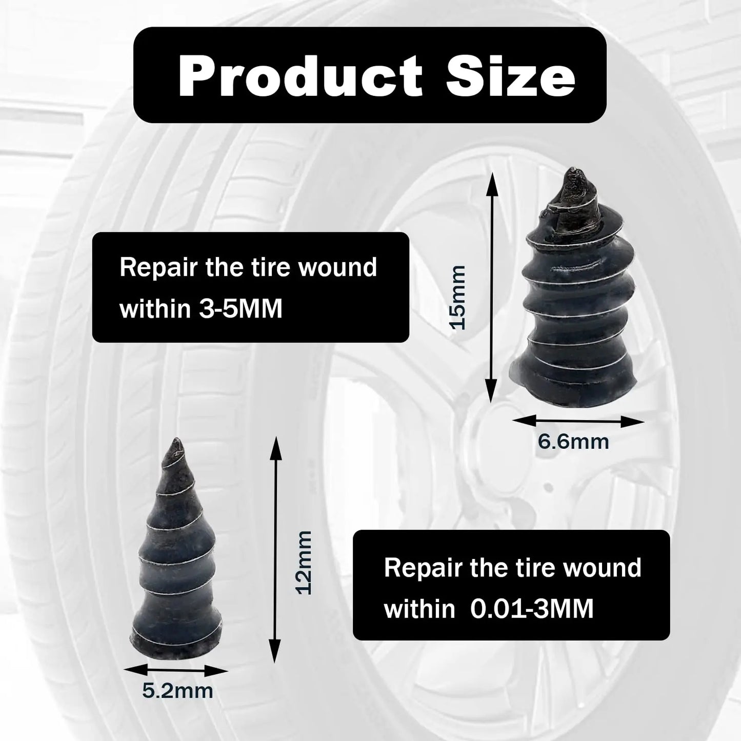 60/30Pcs Tire Repair Screws Plugs, Self-service Tyre Repair Vacuum Rubber Nails Kit for Car/Motorcycle/Truck/Tractor Puncture Fast Tyre Repair Supplies