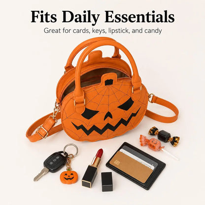 🎃 Spooky Jack-O'-Lantern Pumpkin Crossbody Bag