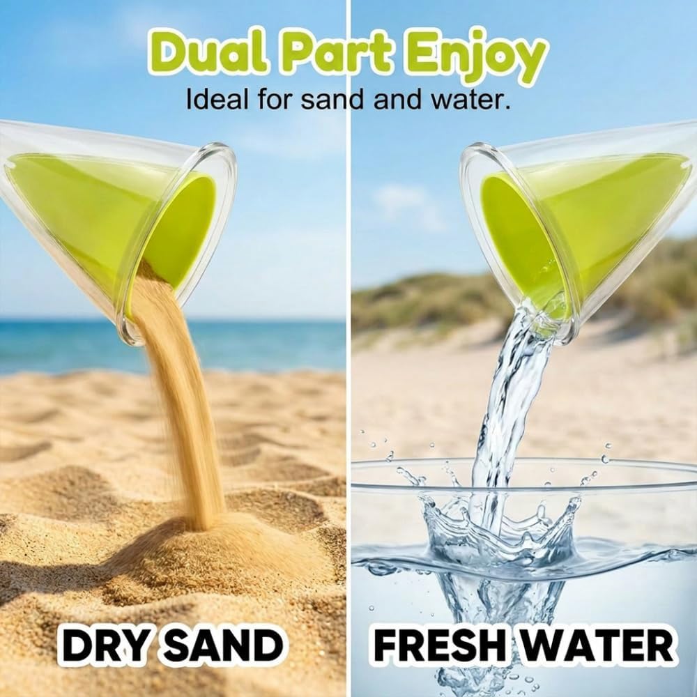 Kids Spilling Funnel XXL with Sifting Shovel - Ultimate Sand & Water Mixing STEM Learning Activity, Kids Beach Toys & Kids Outdoor Toys for 3+