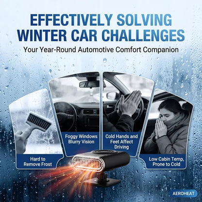 🚗12V Portable Car Heater - 🔥12v Power, Adjustable Defogging Windshield Demister ❄️