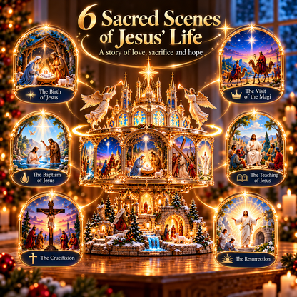 ✝️ Journey of Faith Lighted Bible Story Display – 6 Sacred Scenes ✨