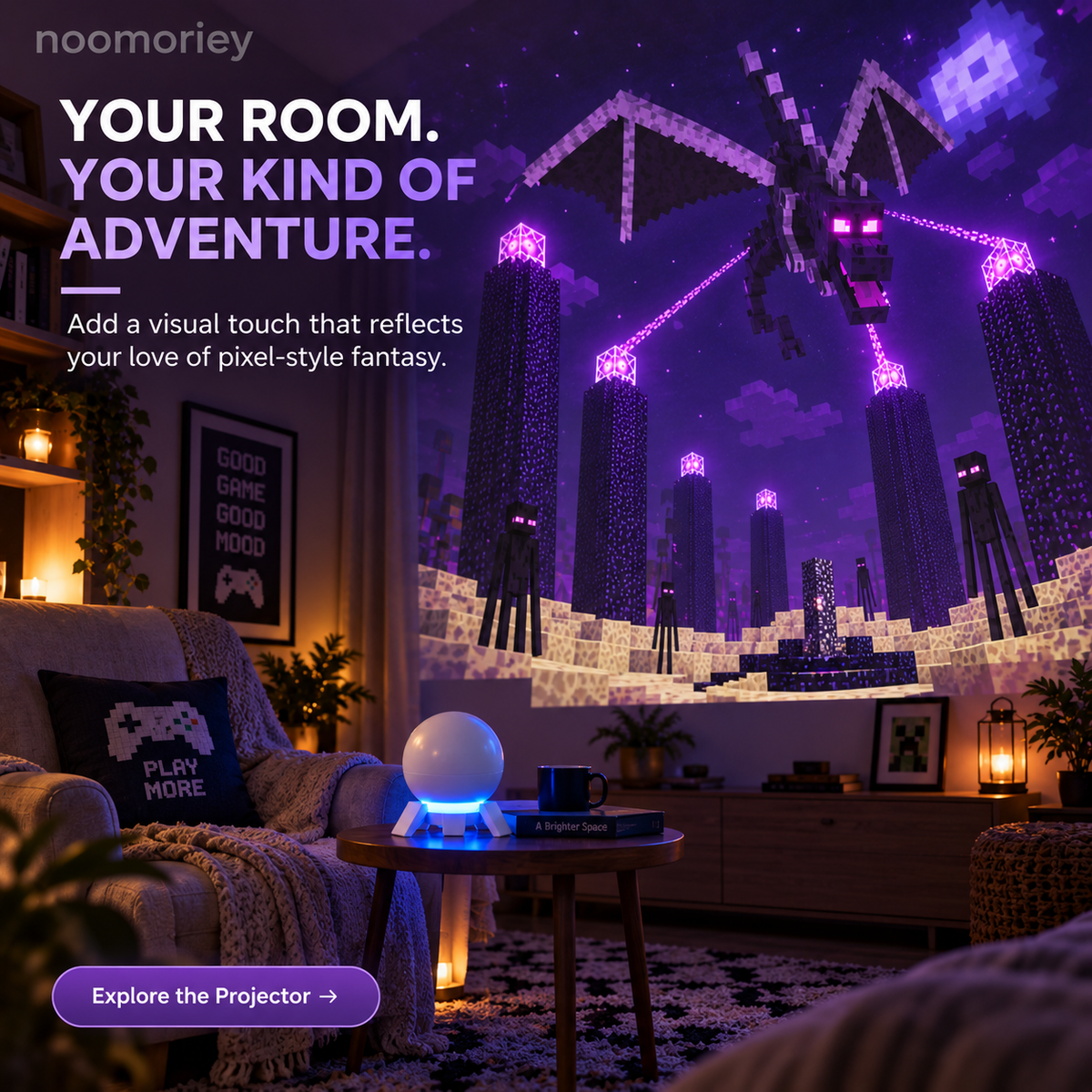✨ Gaming Room Pixel Projector – Fantasy Ambient Light Experience