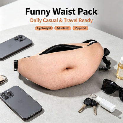 😂Beer Belly Fanny Pack | Realistic Belly Print Waist Bag in 4 Patterns