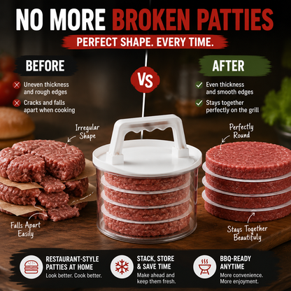 🍔 Burger Patty Press Kit – Make Perfect Homemade Burger Patties Every Time | BBQ Essential