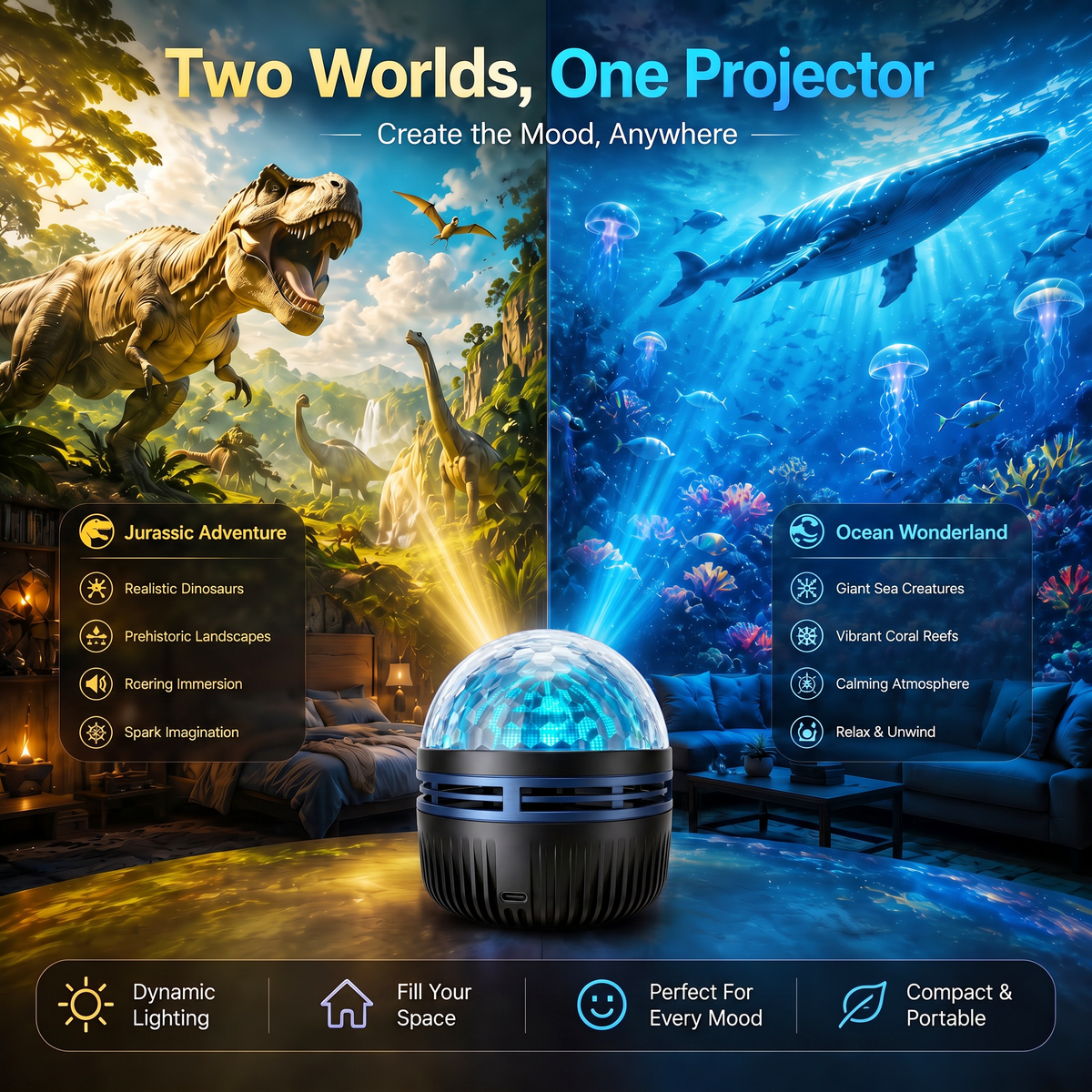 🔥Galaxy Projector, Create Fantastic Night Scenes In Your Room