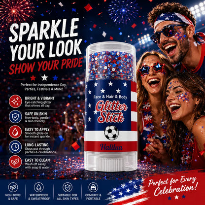 3-in-1 Patriotic Glow😍✨Red, White & Blue Glitter Body Stick