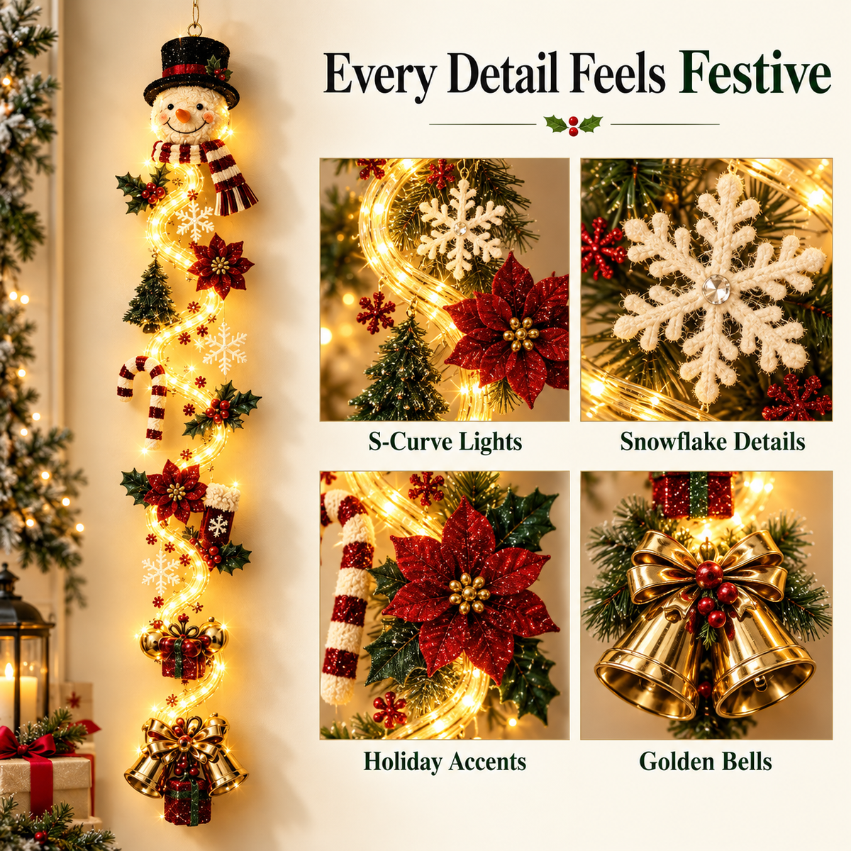 🎄 Glowing Christmas Door Hanger