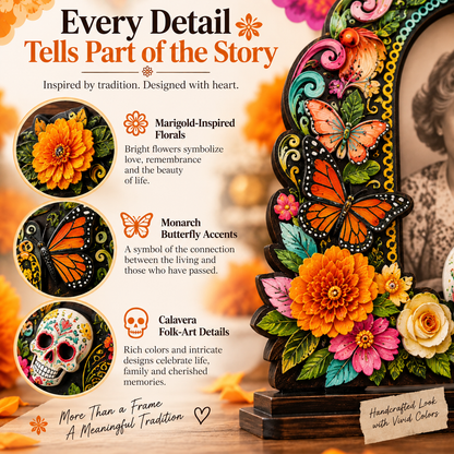 Day of the Dead Memorial Photo Frame Set – 6 Colorful Wooden Ofrenda Frames