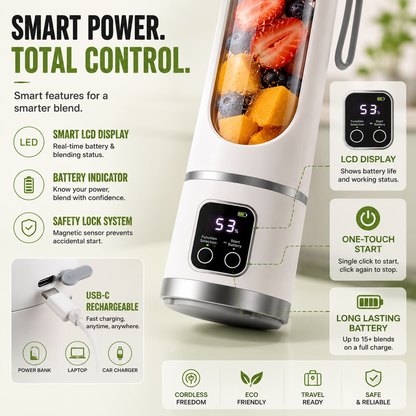🔥Portable USB Blender with LED Display - Perfect for Smoothies & Juices